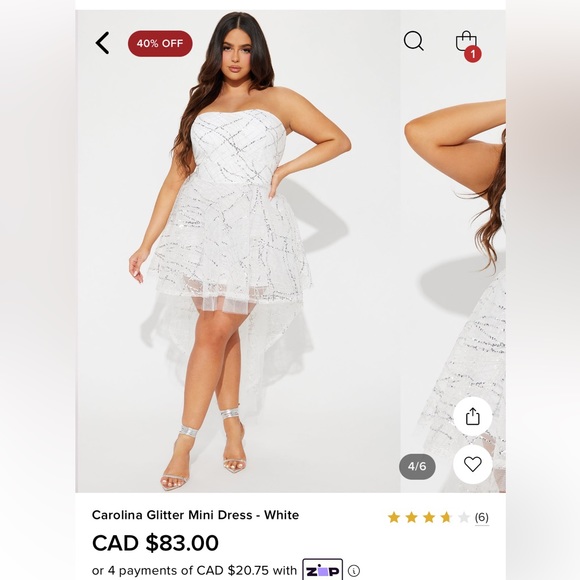 Fashion Nova - White and Silver Dress- 2X - Picture 1 of 2